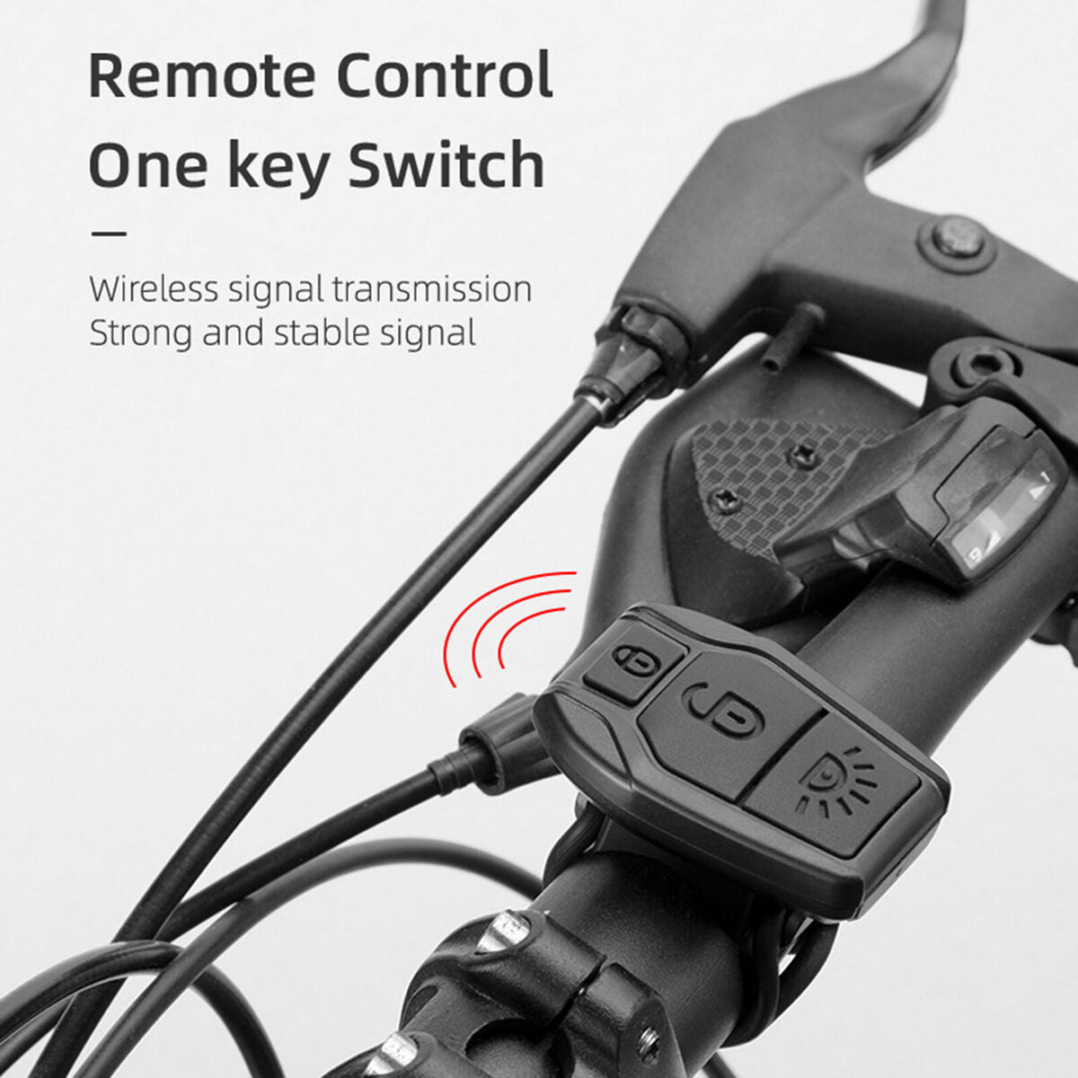 Bike Tail Light Wireless Remote Control Vibration Sensor Alarm Rear Lamp