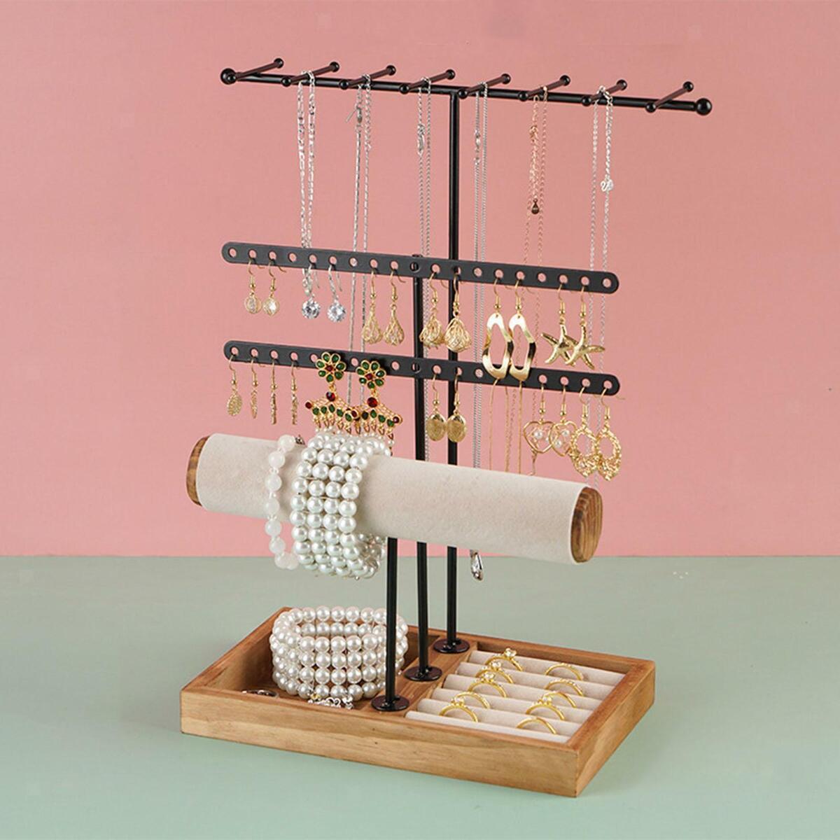 Jewelry Display Rack Velvet Tray Fashion for Ear  Dresser Shop