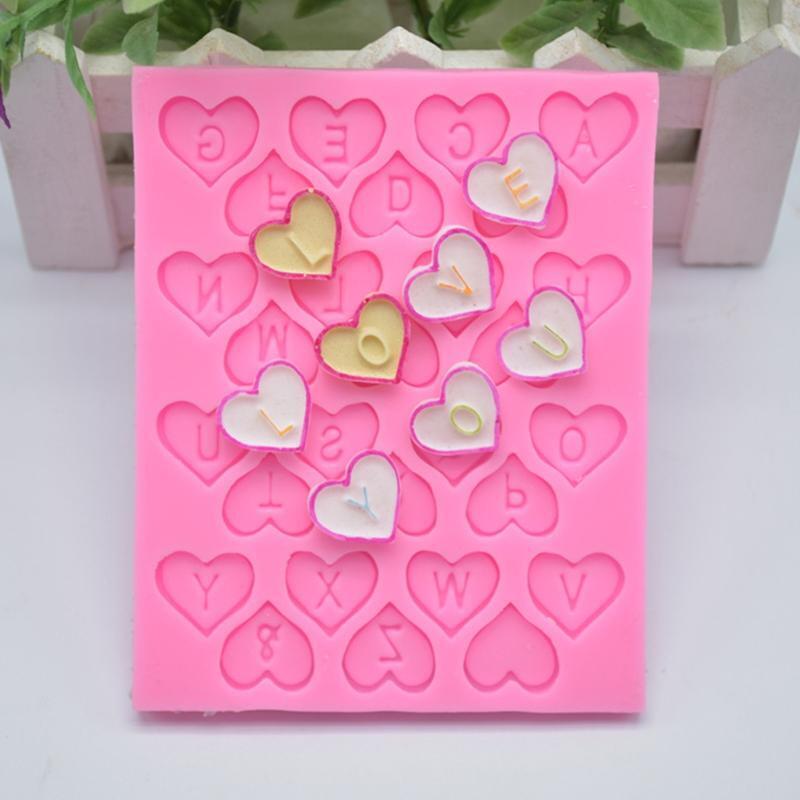 Silicone Chocolate Moulds Heart Letters Shaped Baking Accessories Fondant Moulds