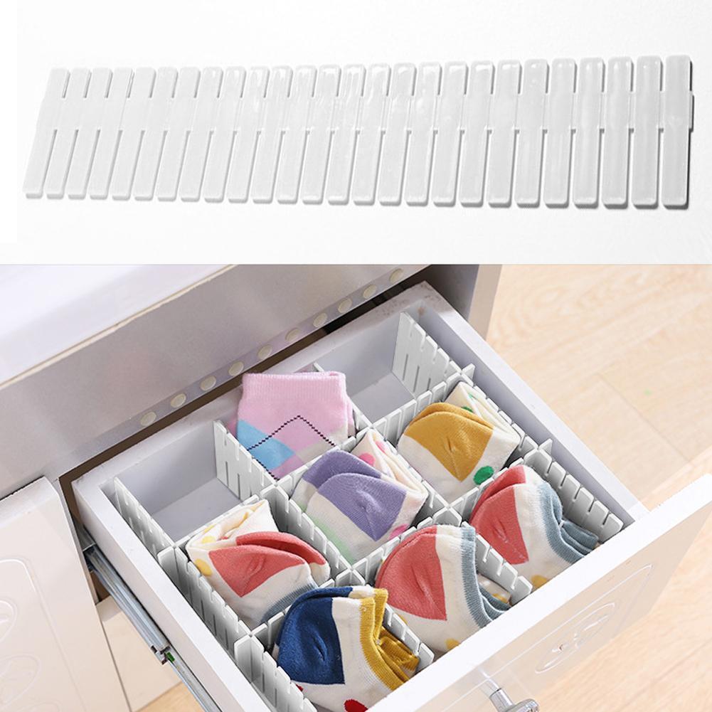 DIY Drawer Divider Household Storage Shelves Partition Board (4pcs White)