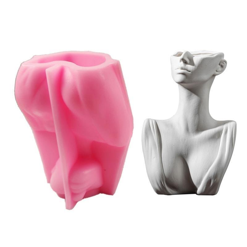 Cement Silicone Mold Ceative Human Body Flower Pot Mould DIY Pen Holder Making