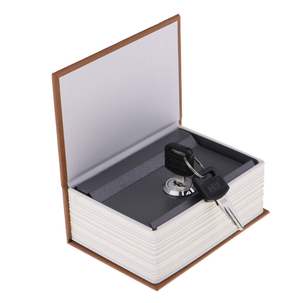 Small Hidden  Book Jewelry  with Key Piggy  Light Coffee