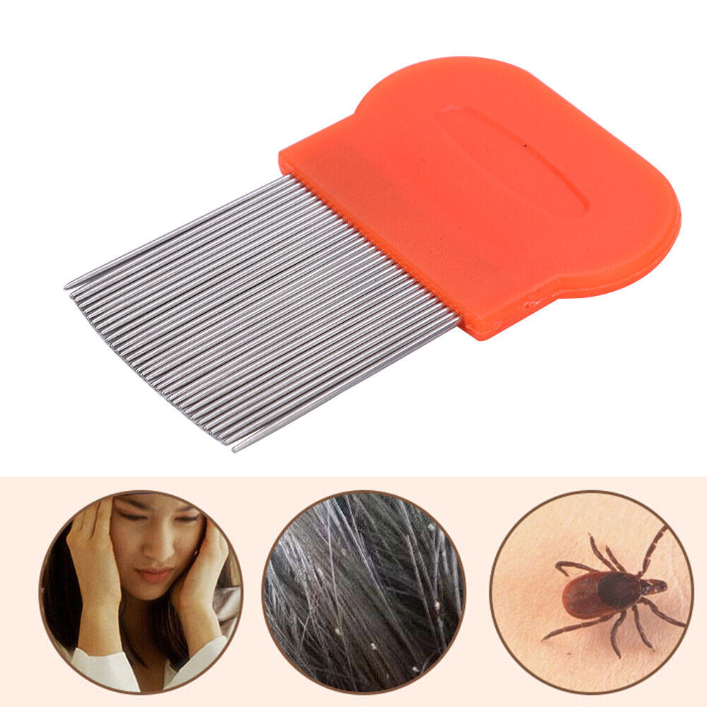 Long Teeth Hair Lice Comb Stainless Steel Flea Nit Dust Removal Hair Brush