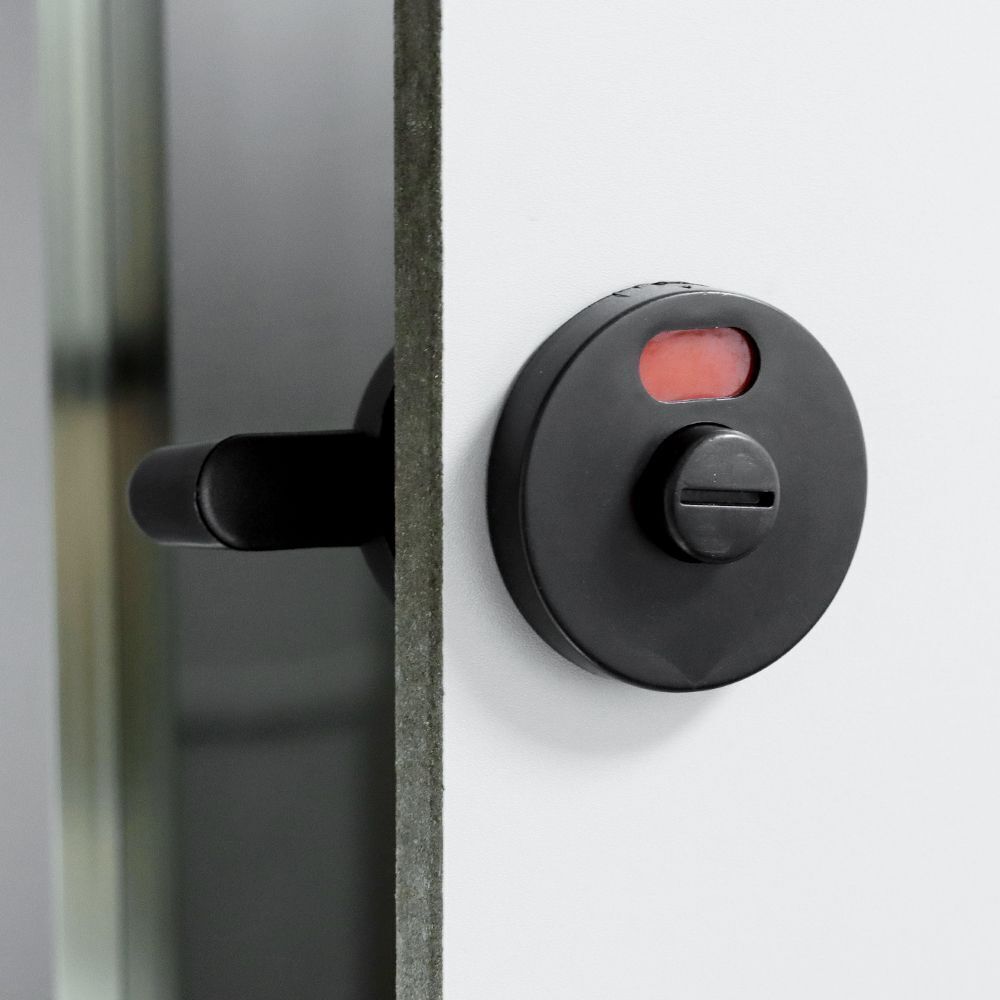 Toilet Nylon Plastic Indicator Buckle Door Lock Black Handle Indicator Lock