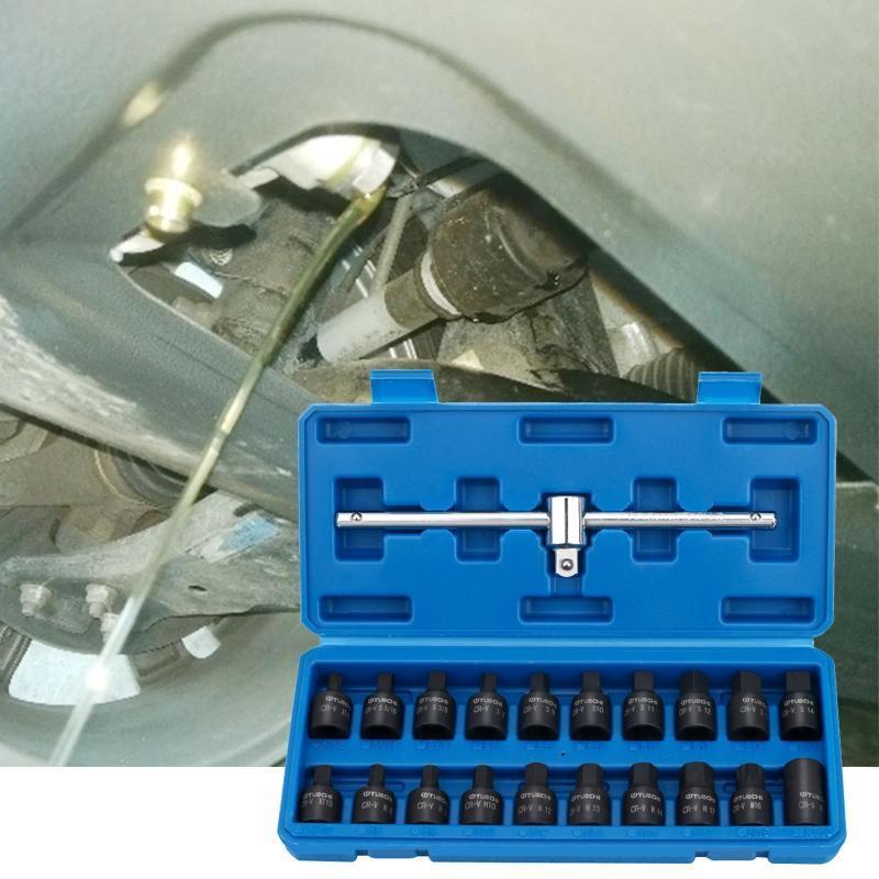 High Hardness Drain Plug Socket Set 3/8" Drive- Master Drain Sump Plug Key Set