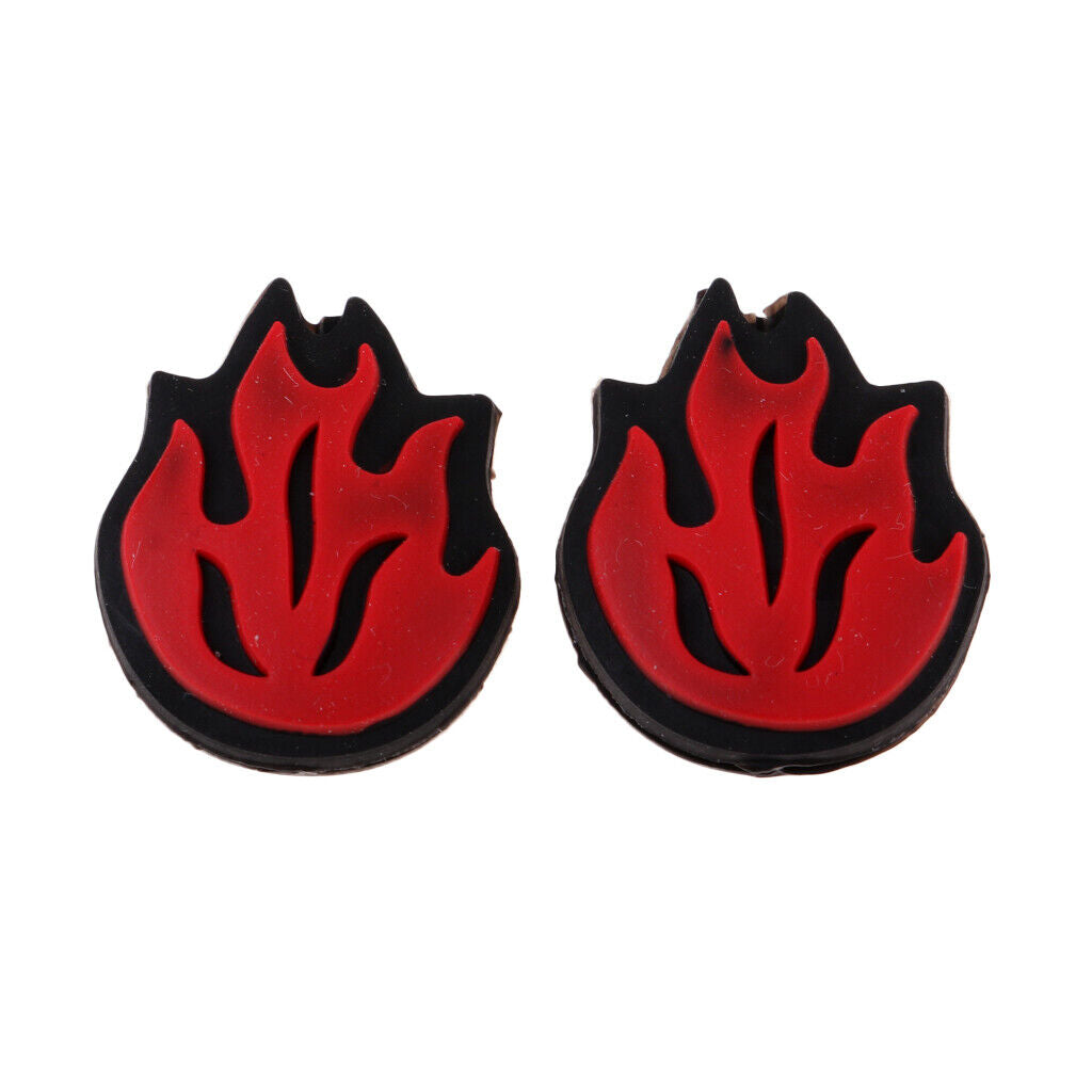 2 Piece Silicone Flame Tennis Racket Shock Absorber Shockproof Damper Red