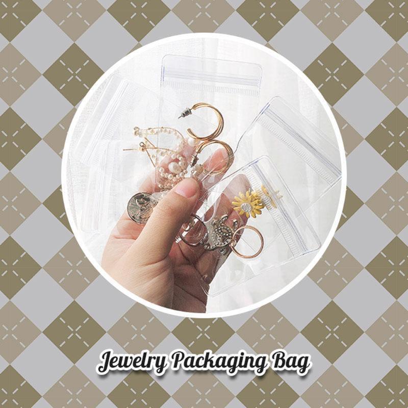 PVC Ziplock Bags Thickened Clear Jewelry Earrings Storage Bags with Storage Book