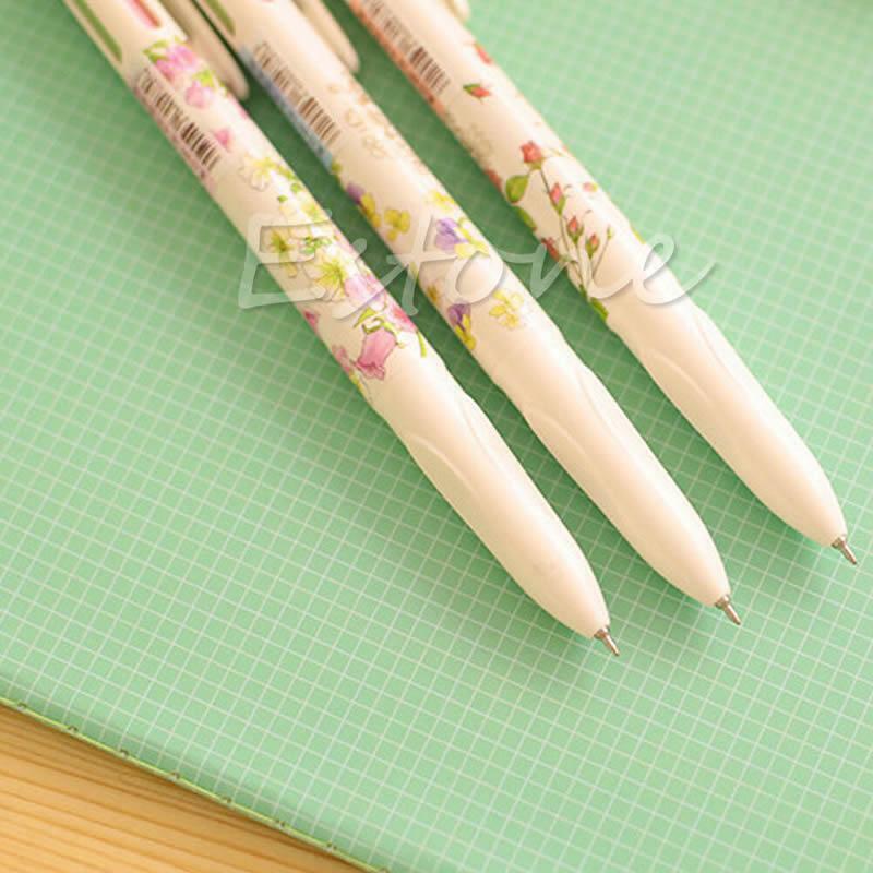 3PCS Stationery Summer Story Multicolor Ball Point Pens 4 Colors in 1 Pen