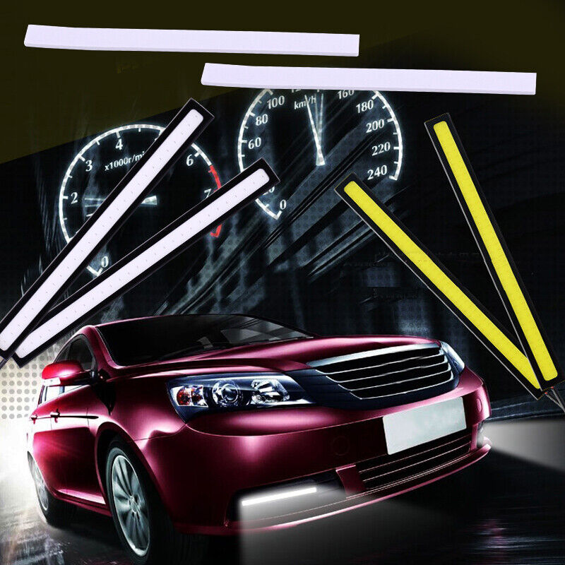 2x 12V COB LED Daytime Running Light Car DRL Fog Driving Lamp Waterproof Li