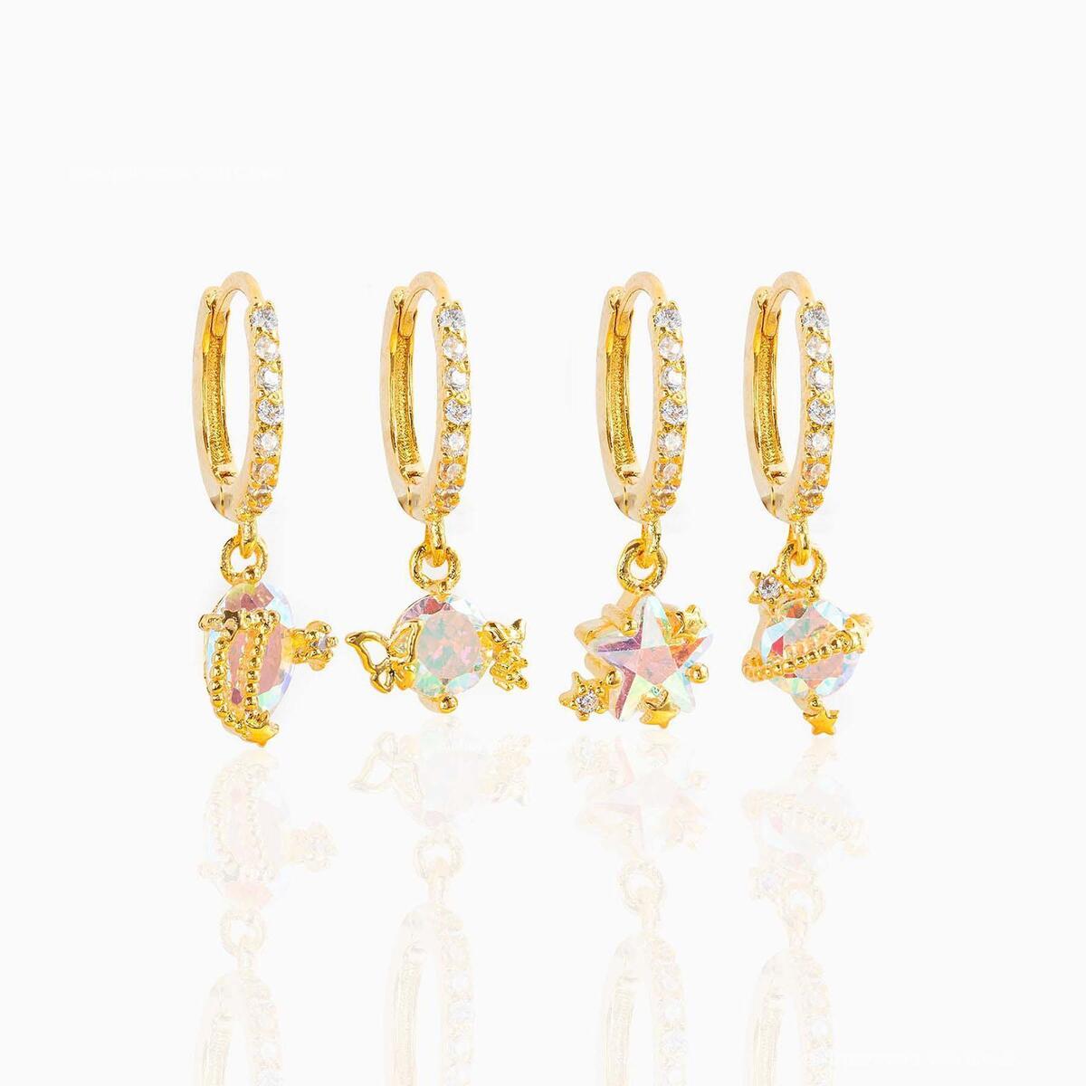 4 Pieces Girls Dangle Earrings Jewelry Valentine Day Anniversary Gift Tiny