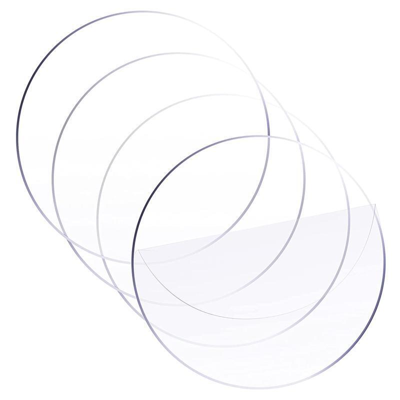 0.08 Inch Thickness Round Clear Acrylic Panel Disc for LED Light Base Craft 30PC