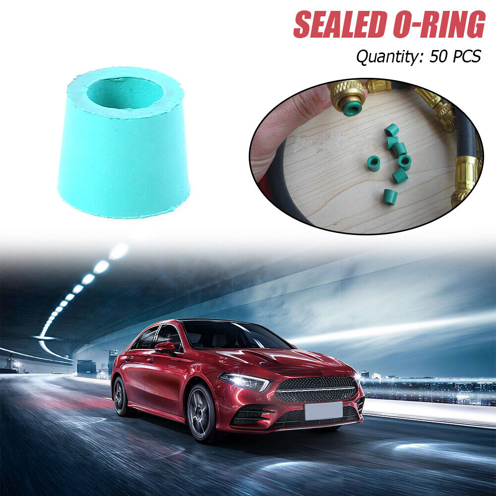 50pcs/lot A/C 1/4 Charging Hose Manifold Repair Rubber Sealing O-ring Green