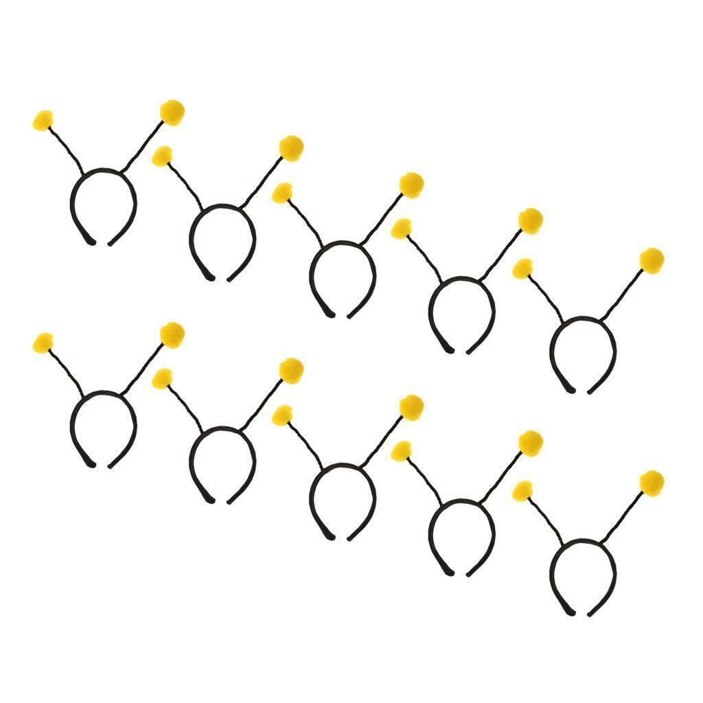 10 Piece Girl Kids Insect Bumlebee Ant Ladybug Alien Headband Costume Yellow