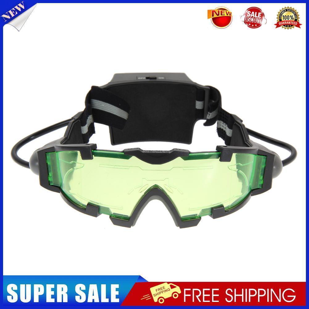 Adjustable Elastic Band Night Vision Goggles Glasses Eye Shield With LED