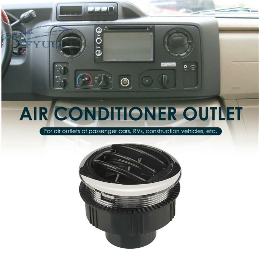 RV Boat Passenger Cars 75mm A/C Air Conditioning Outlet Vent Black & Chrome 2x