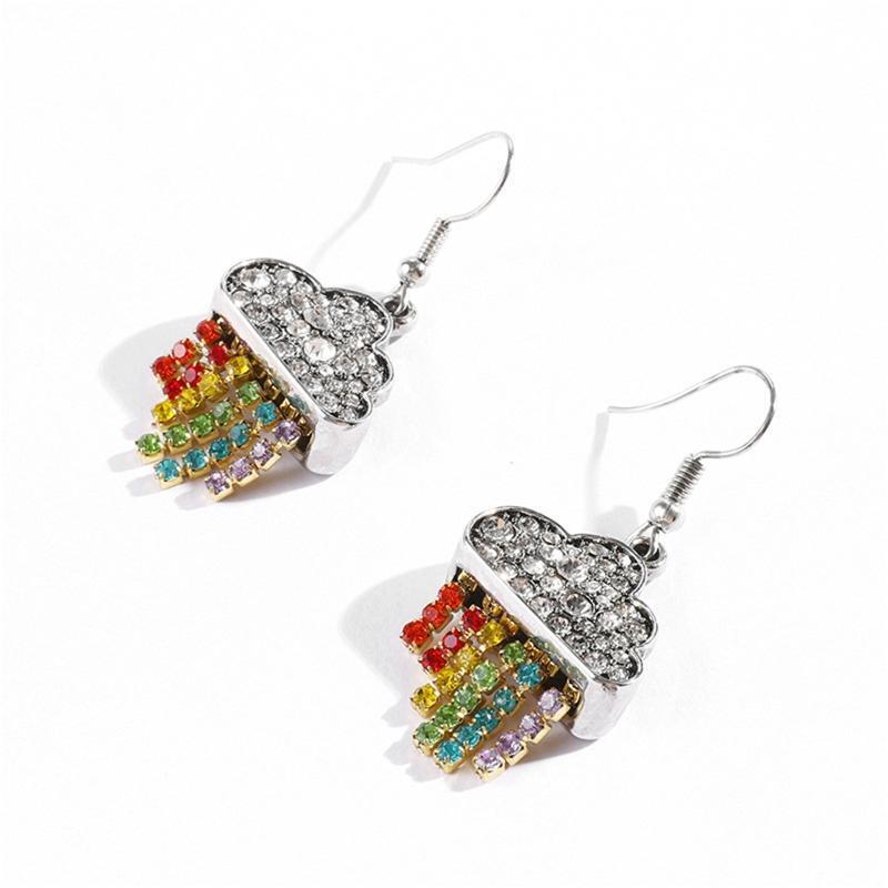 1.85X0.82inches Clouds & Rainbow Earrings Lovely Fashion Earrings for Women Girl