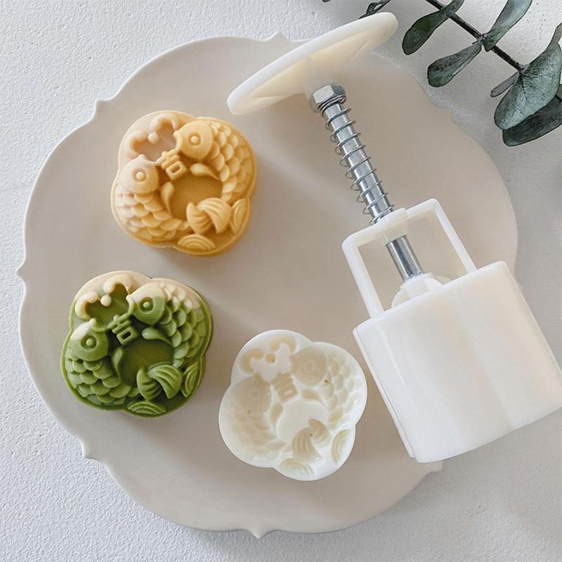 Ruyi Carp Shape Pastry Stamp Mid-Autumn Festival Mooncake Stamps for DIY Baking