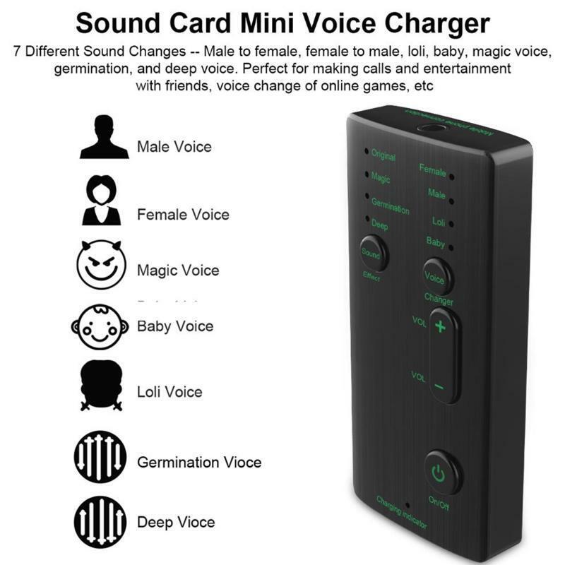 Mini Voice Changer Sound Card Portable Mini Voice Changer Device Microphone Tool