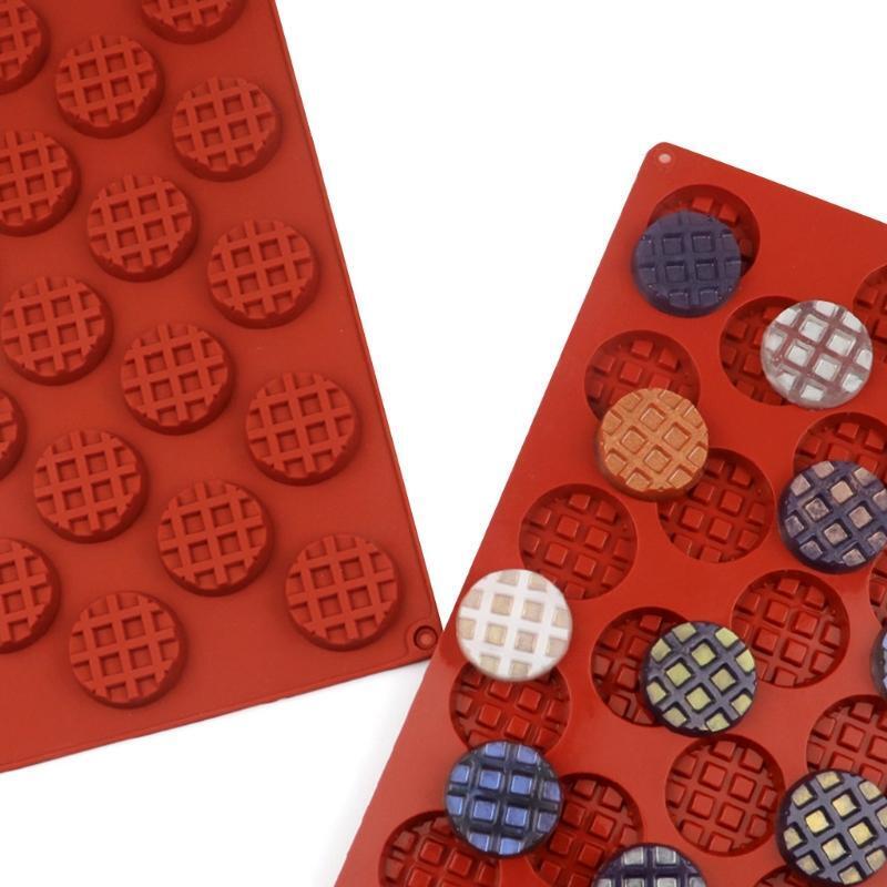 Bakewares Waffle Shapes Silicone Molds Round Biscuit Mould Biscuit Decorations