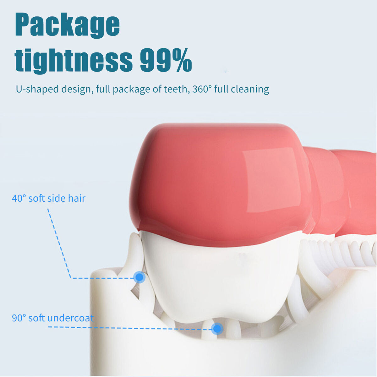 Kids U-Shaped Toothbrush Manual Training Silicone Tooth Brush (Pink Heart)