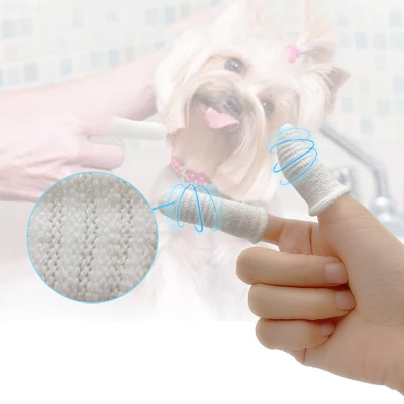 Dog Finger Toothbrush Kit 2 Fingers for Teeth Cleaning 360° Dental Care for Cats