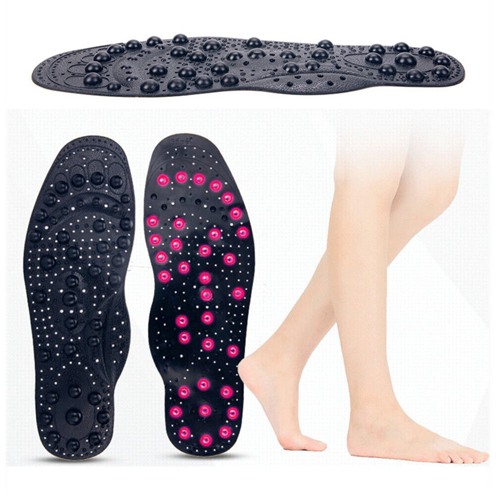 1 Pair Magnetic Massage Insoles Foot Acupuncture Point Therapy Cushion (L)