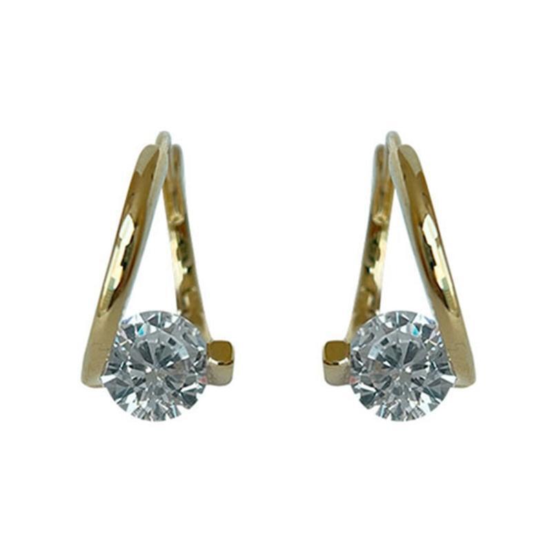 Female Jewelry Irregular Zircon Ear Buckle Elegant Zircon Crystal Earring Dangle