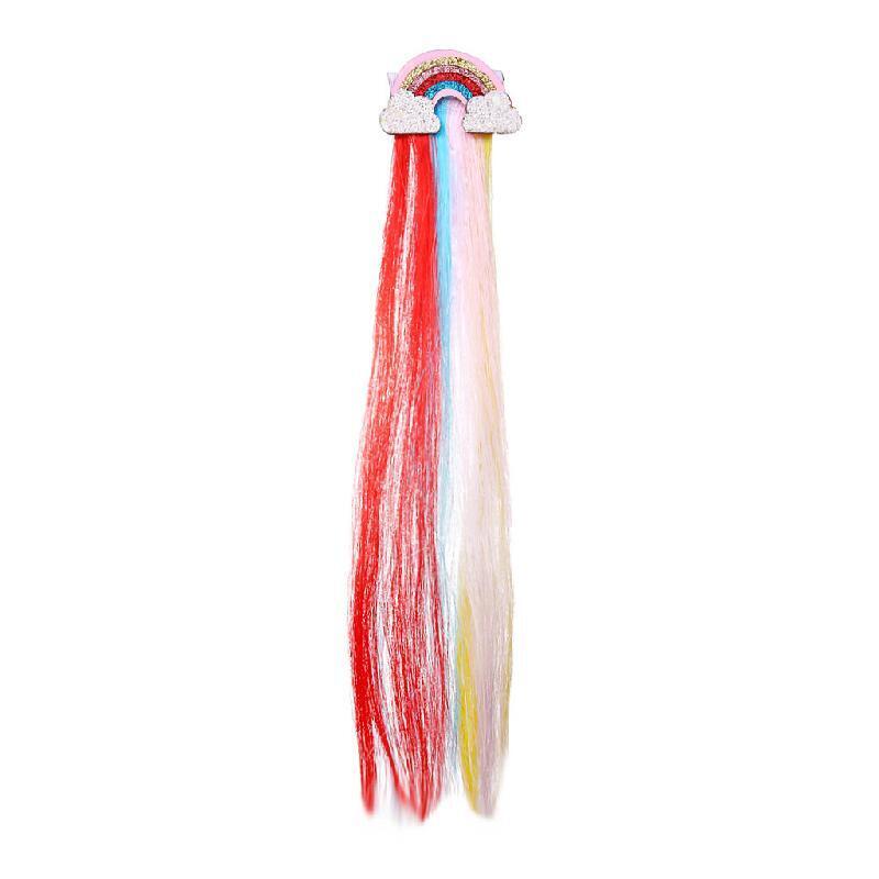 New Rainbow Cloud Side Clip Cute Princess Child Hairpin Long Tassel Color Baby