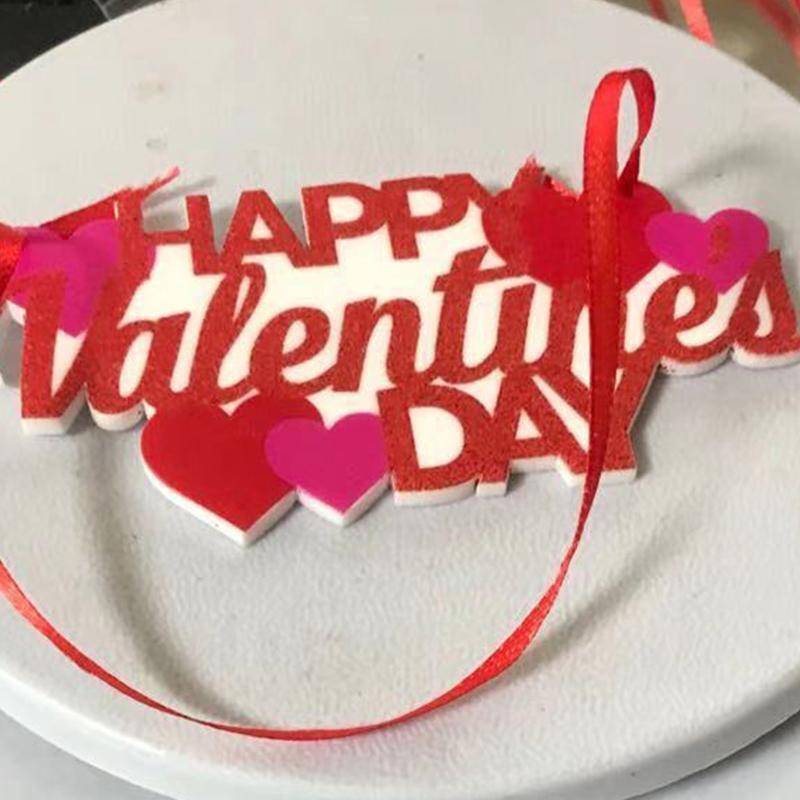 Happy Valentine's Day Sign Valentine's Day Love Heart Pendant Hanging Ornament