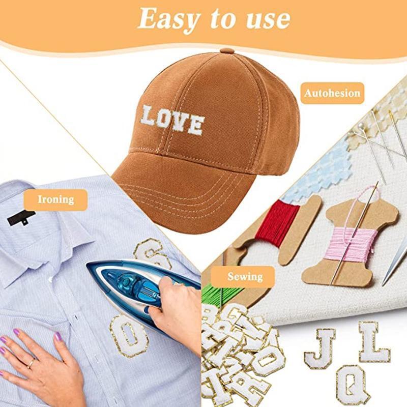 Towel Embroidered English Letter Patches 26Pcs Polyester Alphabet Patch