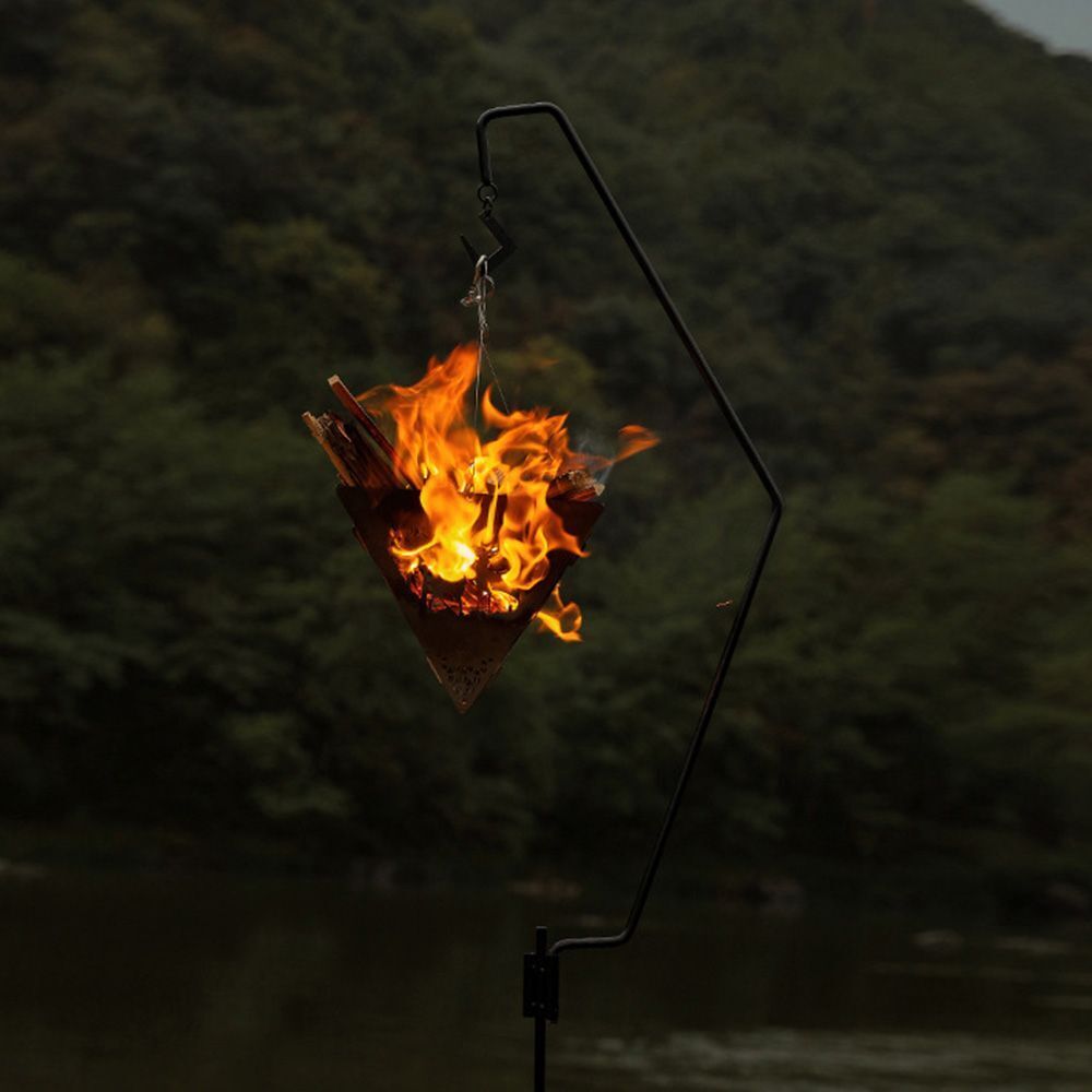 Convenient Triangle Suspended Fire Pit Bonfire Stove Barbecue Hanger Wood Stove