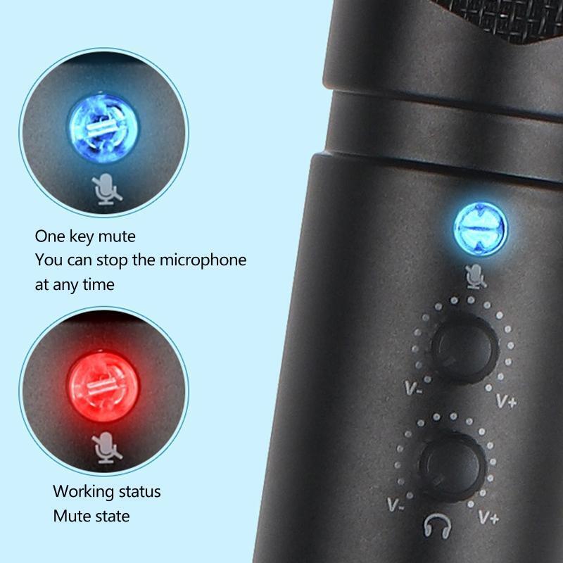 Microphone USB Plug Wired Streaming Mic Game Vocal Recording Application