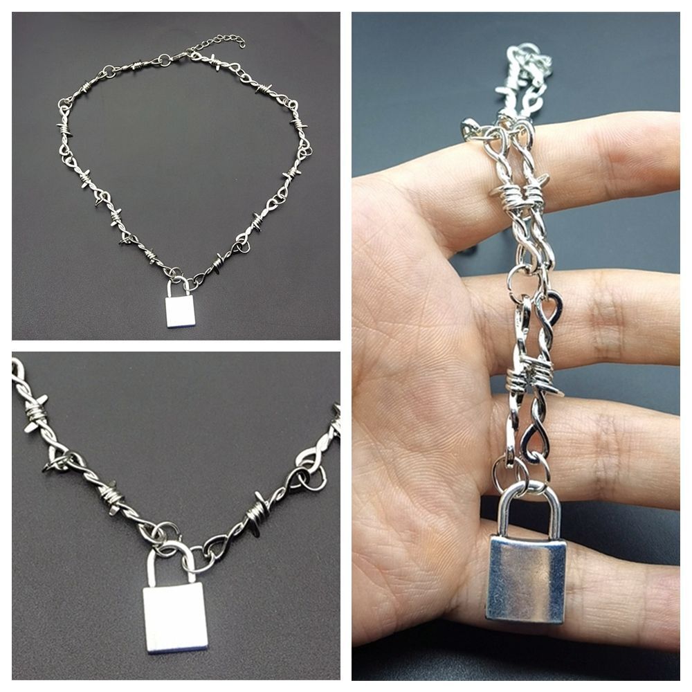 Pendant Bib Choker Biker Hip Hop Barbed Wire Brambles Punk Necklace Dark Gothic