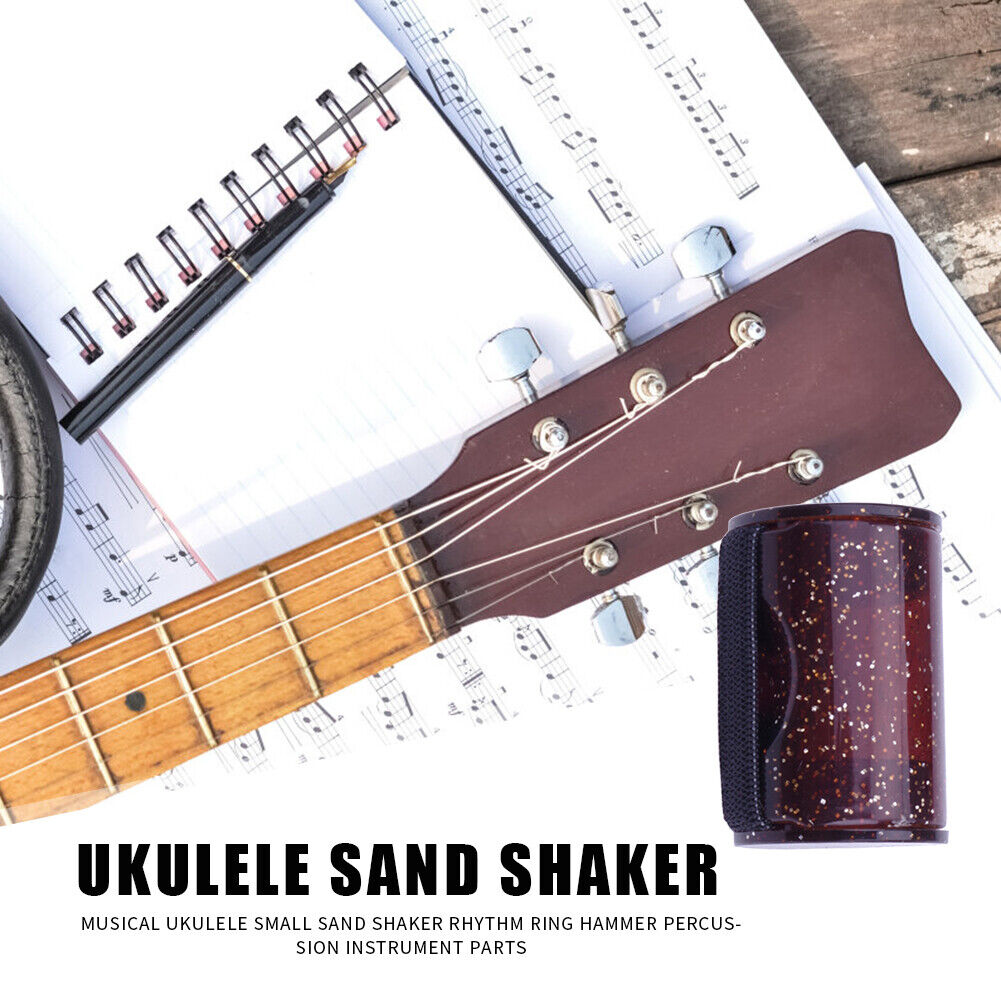Finger Hammer Sand Shaker Guitars Ukulele Rhythm Sand Bell Maracas (Brown)