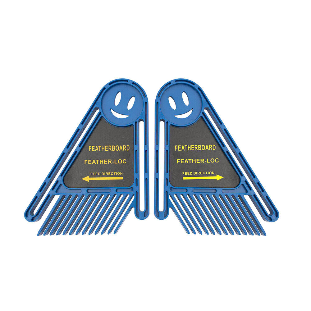 Double Featherboard Set Miter Gauge Slot Woodwork DIY Safety Tool (Blue)