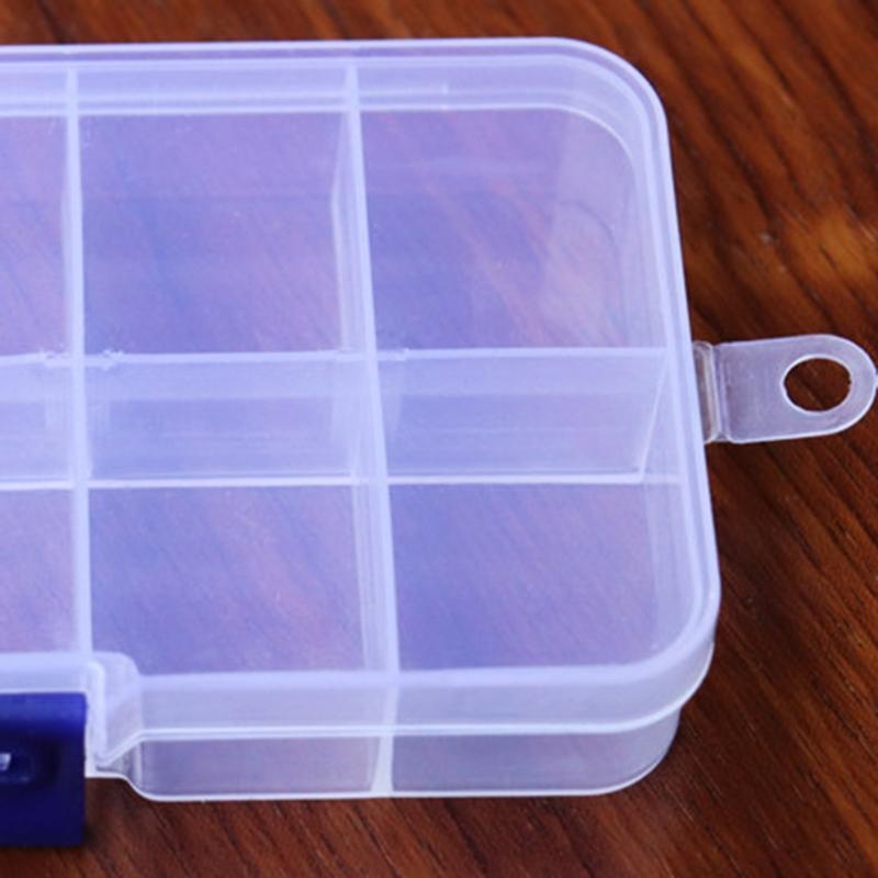 10 Grids Adjustable Plastic Storage Box Transparent Bead Rings Jewelry Display