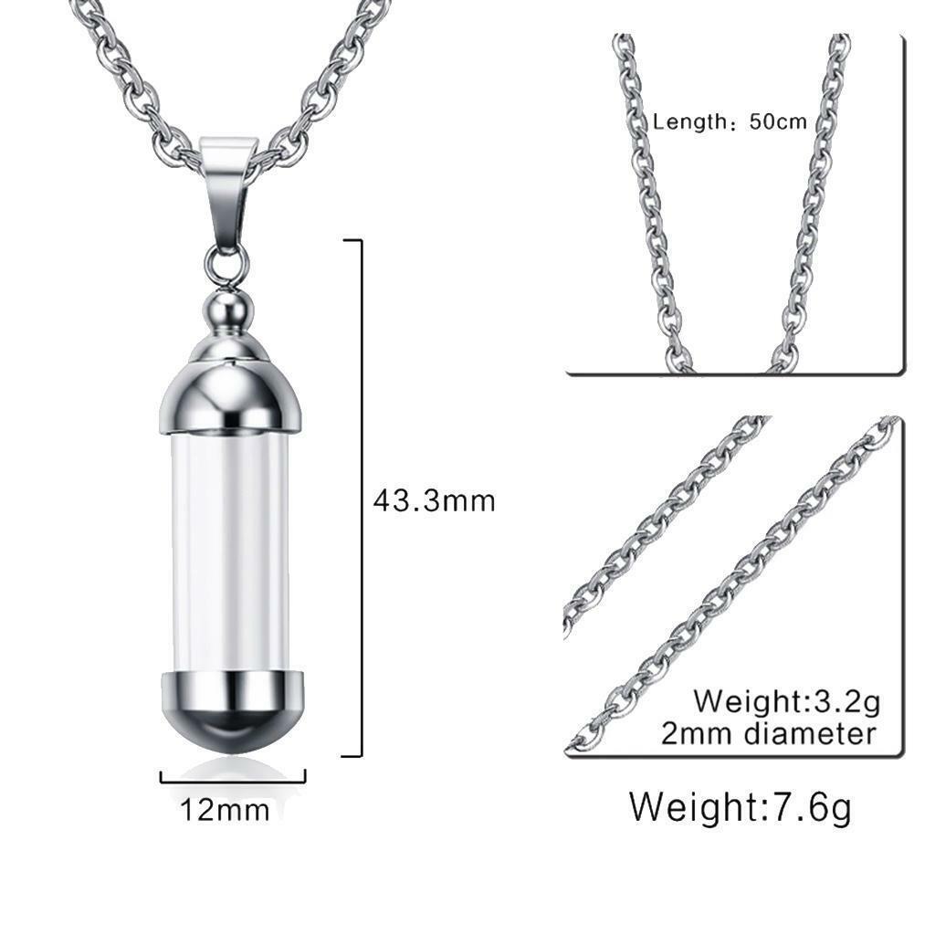 Stainless Steel Screw   Tube  Bottle Urn Vial Charms Pendant Necklace