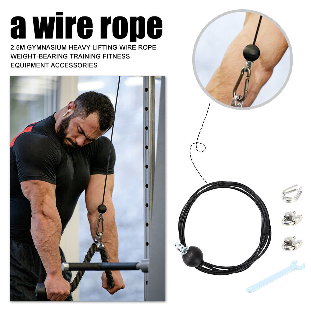 Gym Cable Wire Rope Heavy Duty Training Strength Fitness Pulley Equipment