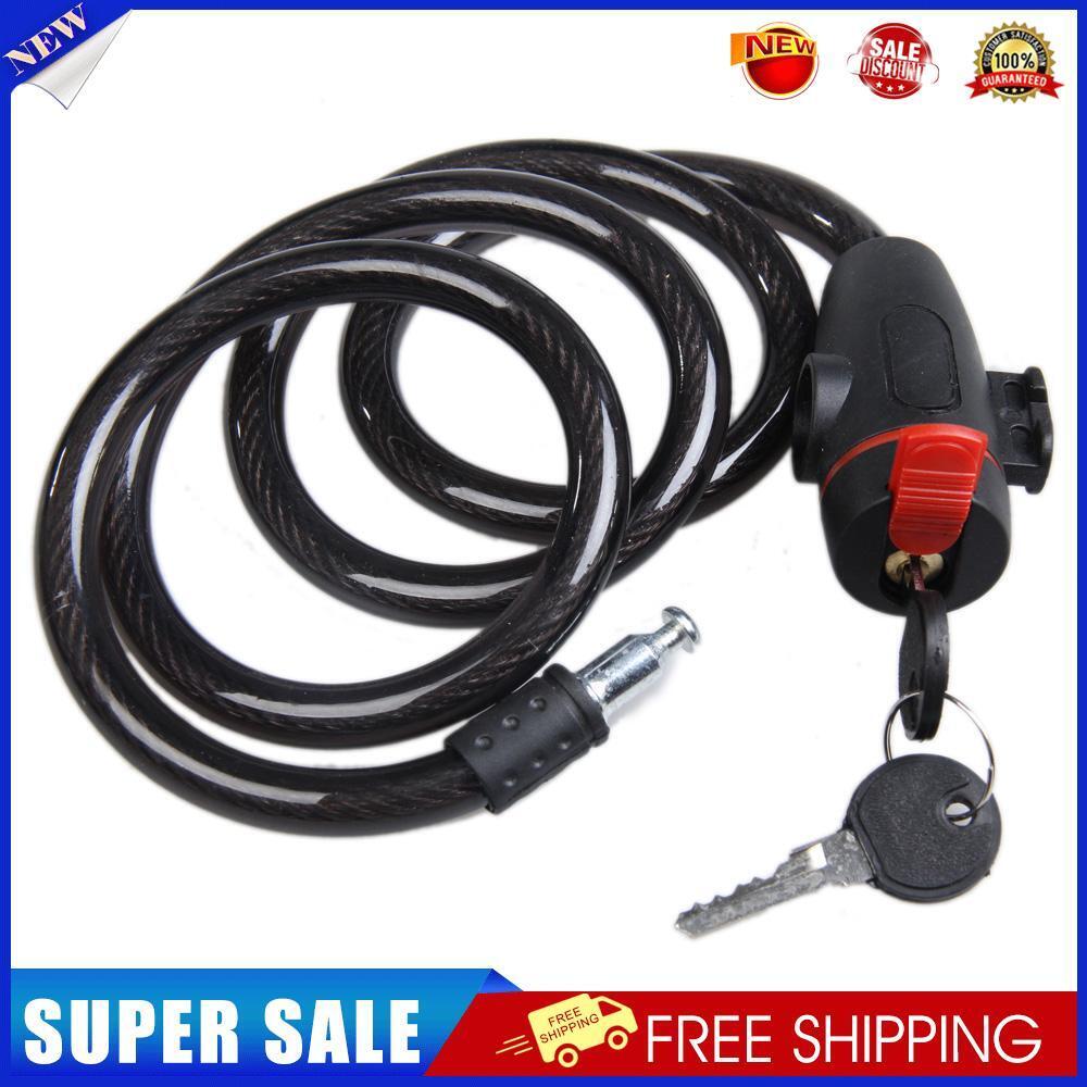 Universal Anti-Theft Steel Coil Cable Motorcycle Lock Bicycle Lock with Key