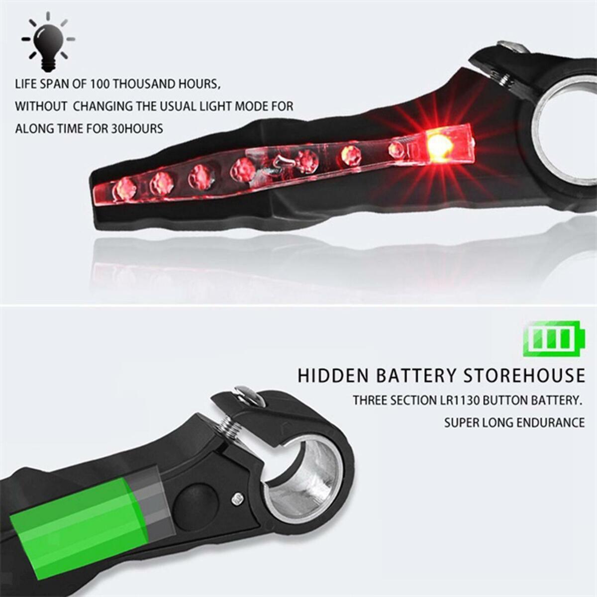 2x Bicycle Rest Handlebar Grips Light Bar End Lamp for Bikes Accessories
