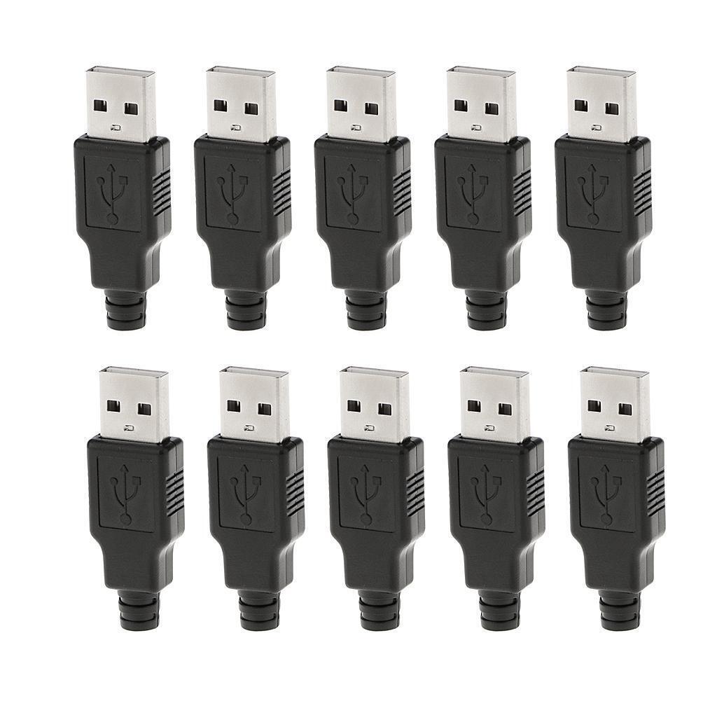 10 pcs USB Type-A 4 pin Male Plug Socket Connector Adapter   Cover
