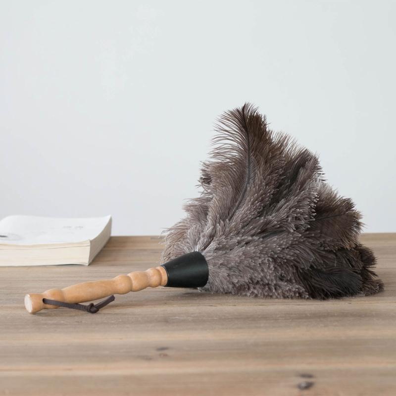 Ostrich Duster Feather Cleaning Brush Wood Handle Computer Dust Removal