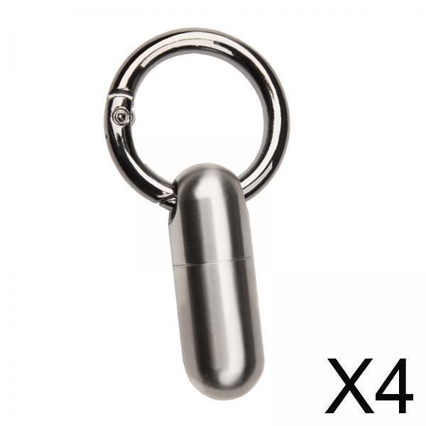 4Pcs Waterproof Pill Container Keychain Holders Bottle Container Titanium