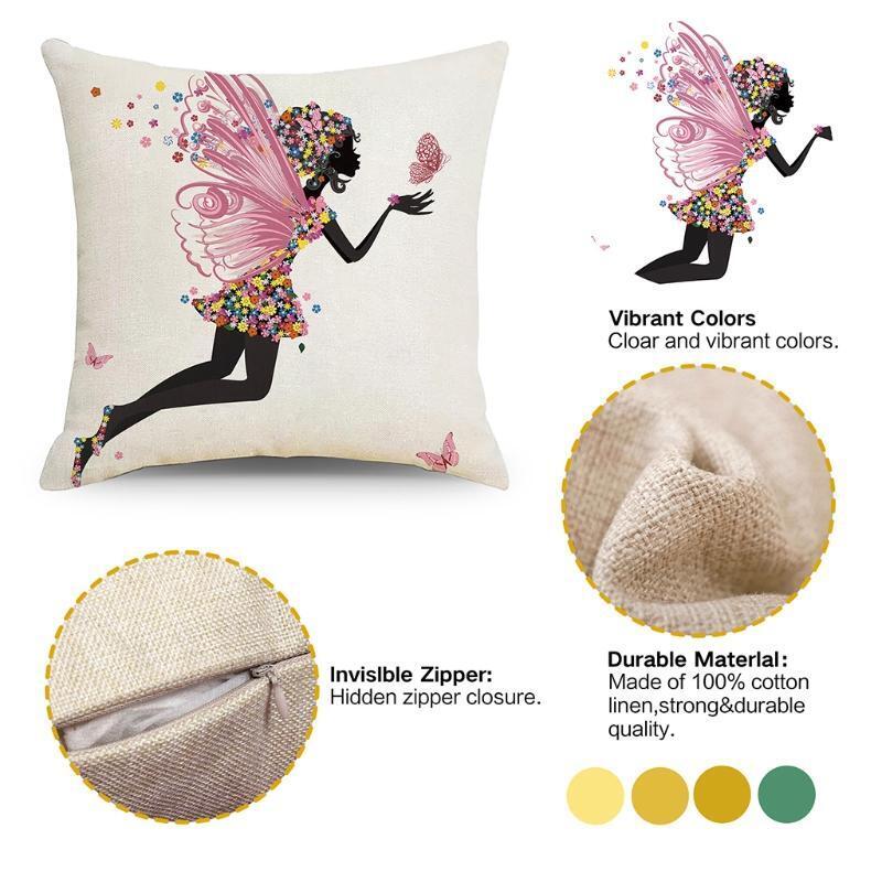 Set of 4 Spring Flower Decorative Throw Pillow Covers Cushion Cases 18 x 18 Inch