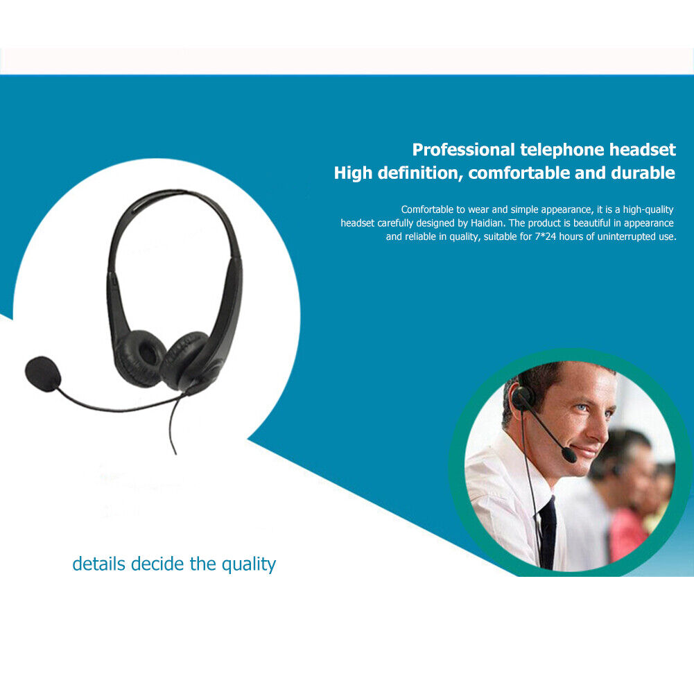 USB Wired Line Control Noise Reduction MIC Headphone for Online Call Center