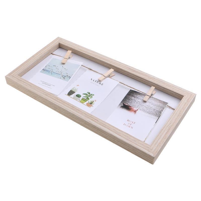Rustic Wooden Picture Frames Clip Photo Holder Display Picture Board Clipboard