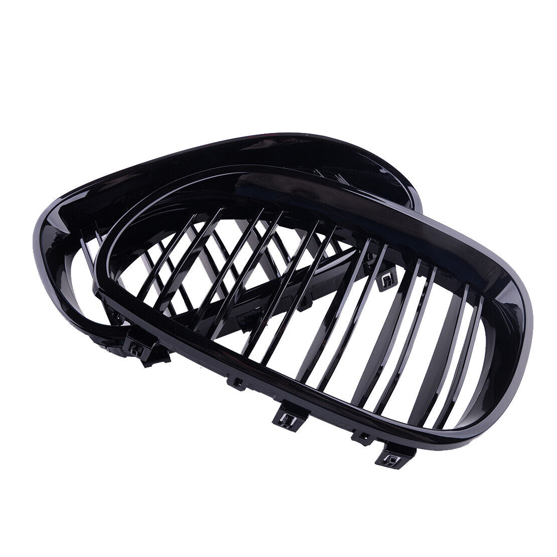 Front Kidney Twin Fins Gloss Grille Grill Fit for BMW E60 E61 M5 2003-2009