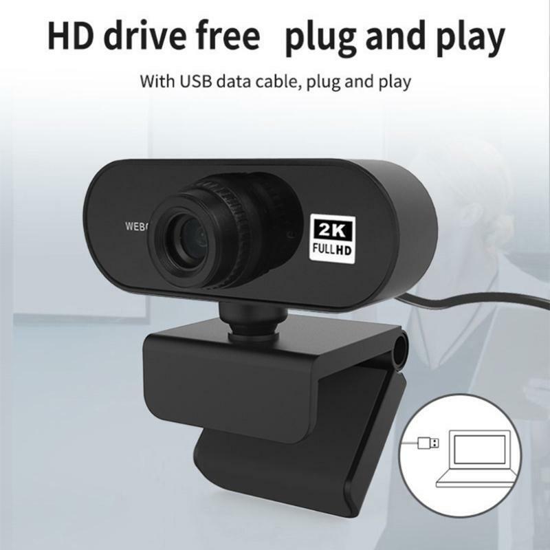 2K Webcam Free Drive for Desktop High-D USB Webcam Live Streaming Computer Web