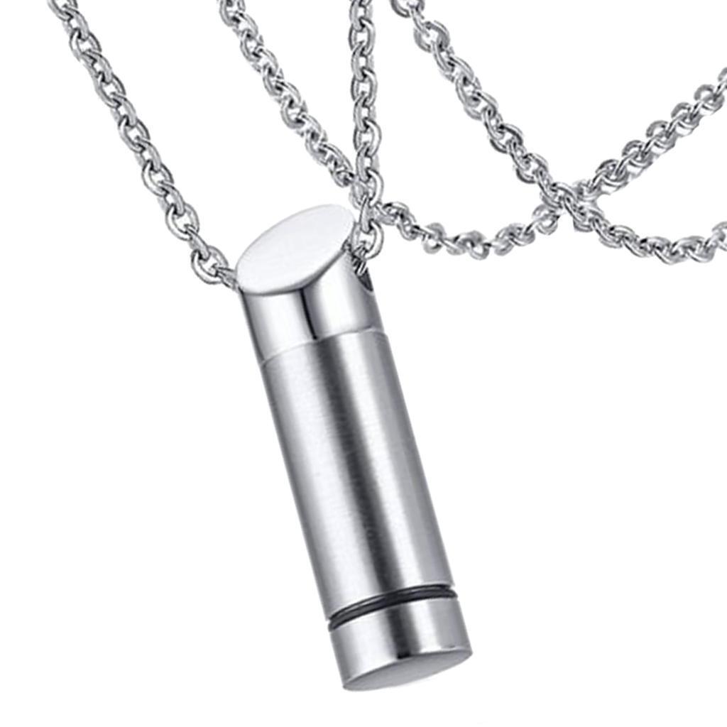 Mini Bottle Stainless Steel Pendant Memorial Ash Keepsake Cremation Necklace