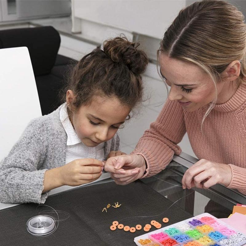 Loose Spacer Beads Necklace Earrings Diy Craft Kit with Decorative Accessories